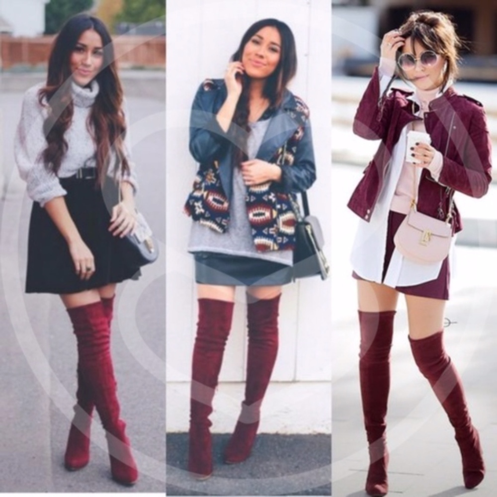 DANIELLA Over the Knee Boots - WINE - Picture 5 of 8